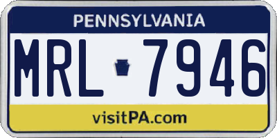 PA license plate MRL7946