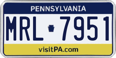 PA license plate MRL7951