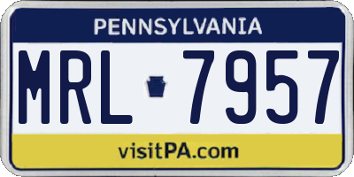 PA license plate MRL7957