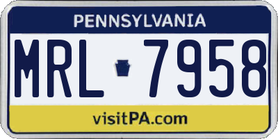 PA license plate MRL7958