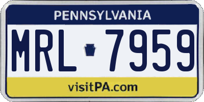 PA license plate MRL7959