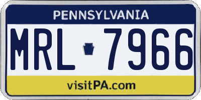 PA license plate MRL7966
