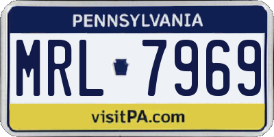 PA license plate MRL7969
