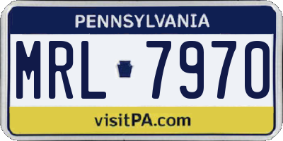 PA license plate MRL7970