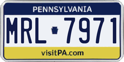 PA license plate MRL7971