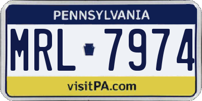 PA license plate MRL7974