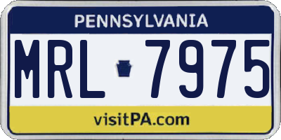 PA license plate MRL7975