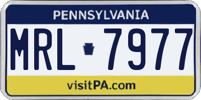 PA license plate MRL7977