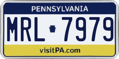 PA license plate MRL7979