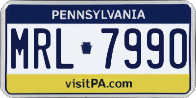 PA license plate MRL7990