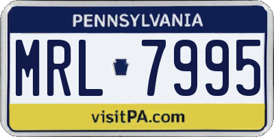PA license plate MRL7995