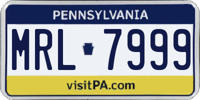 PA license plate MRL7999