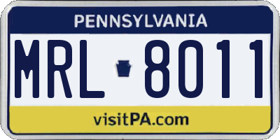 PA license plate MRL8011