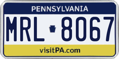 PA license plate MRL8067