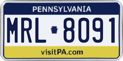 PA license plate MRL8091
