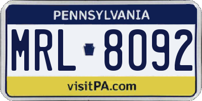 PA license plate MRL8092
