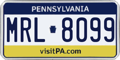 PA license plate MRL8099