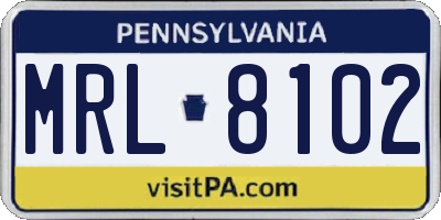 PA license plate MRL8102