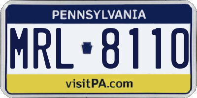 PA license plate MRL8110