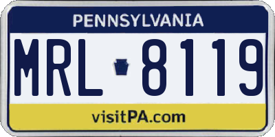 PA license plate MRL8119