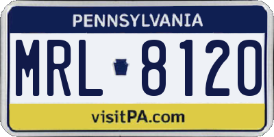 PA license plate MRL8120