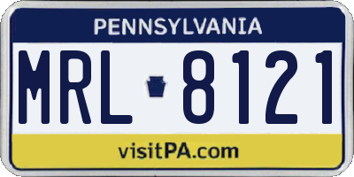PA license plate MRL8121