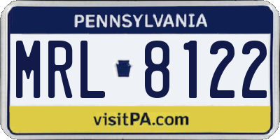 PA license plate MRL8122