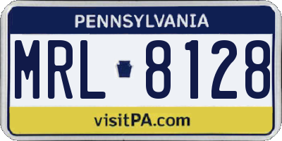 PA license plate MRL8128