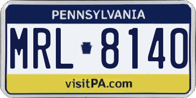 PA license plate MRL8140