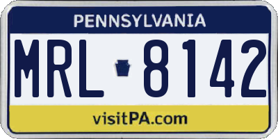 PA license plate MRL8142