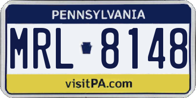 PA license plate MRL8148