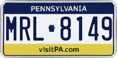 PA license plate MRL8149