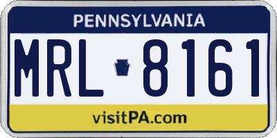 PA license plate MRL8161