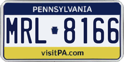 PA license plate MRL8166