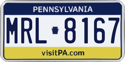 PA license plate MRL8167