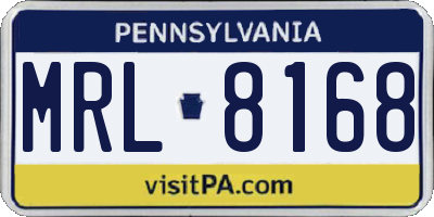 PA license plate MRL8168