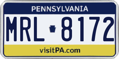 PA license plate MRL8172
