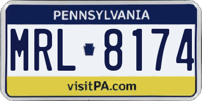 PA license plate MRL8174