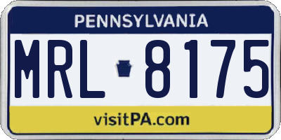 PA license plate MRL8175