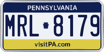 PA license plate MRL8179