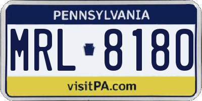 PA license plate MRL8180