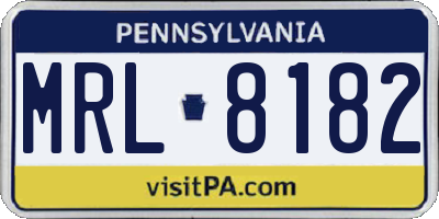 PA license plate MRL8182