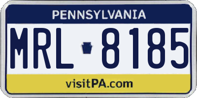 PA license plate MRL8185