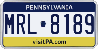 PA license plate MRL8189