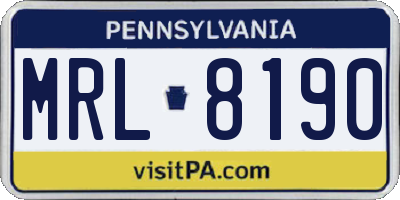 PA license plate MRL8190