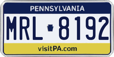 PA license plate MRL8192