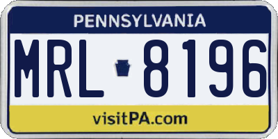 PA license plate MRL8196