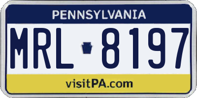 PA license plate MRL8197