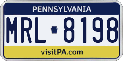 PA license plate MRL8198