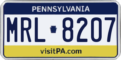 PA license plate MRL8207